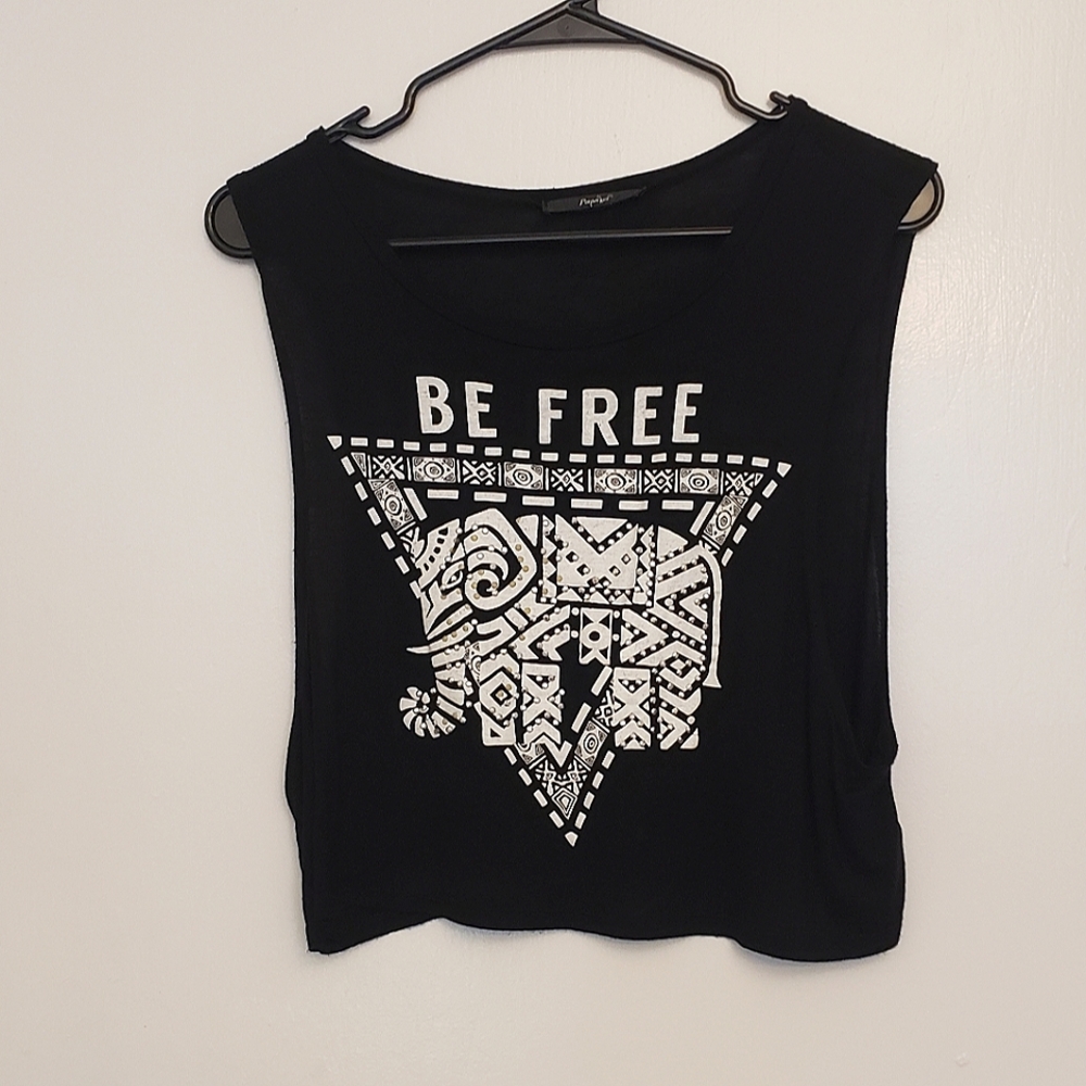 Papaya Black Crop Top - Medium